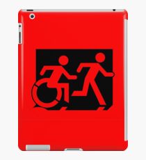 Accessible Means of Egress Icon and Running Man Emergency Exit Sign, Right Hand iPad Case/Skin