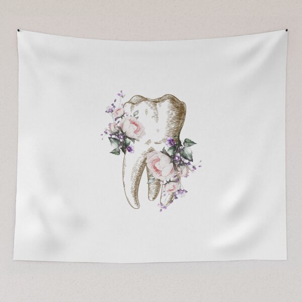 Item preview, Tooth with purple flowers, dental design designed and sold by guaka-molly.