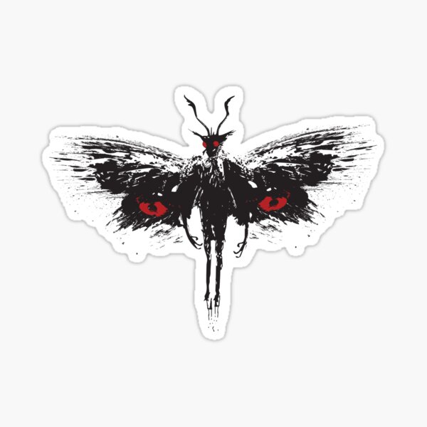 Infamous Mothman - Black Splatter Sticker