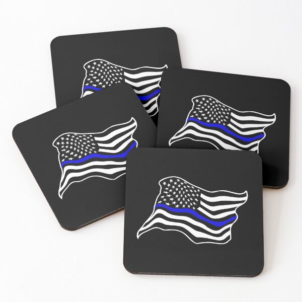 Item preview, Waving USA Police Thin Blue Line Flag designed and sold by hobrath.