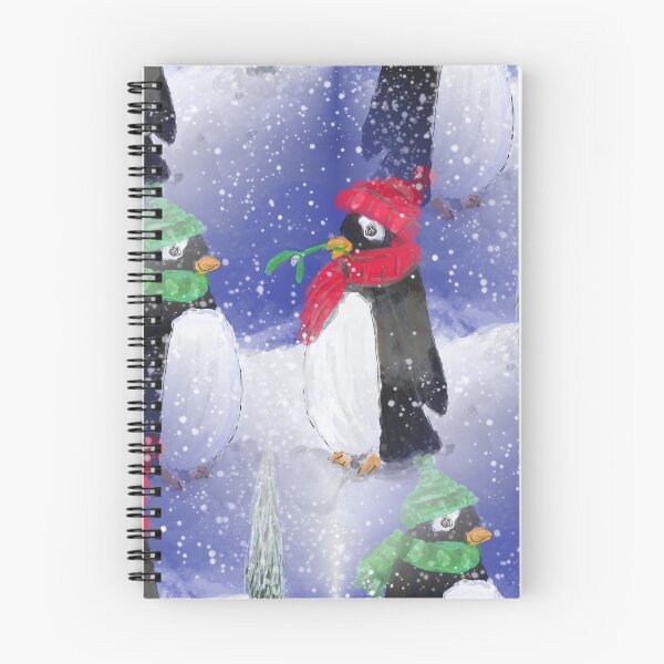 Artikelvorschau, Nette Pinguine mit Mistel-Weihnachtsentwurf entworfen und verkauft von Clare Walker.
