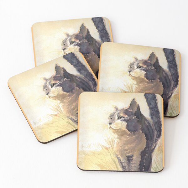 Item preview, Philosopher the British short hair kitten looking at a sunset designed and sold by gloriaC CREATE.