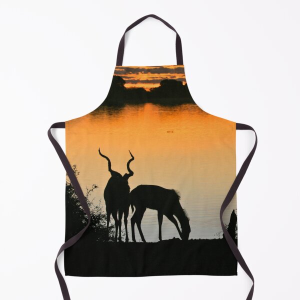 Item preview, Antelopes at Sunset in Africa. Silhouetted Antelope Horns along the Chobe River. designed and sold by KarenZuk.