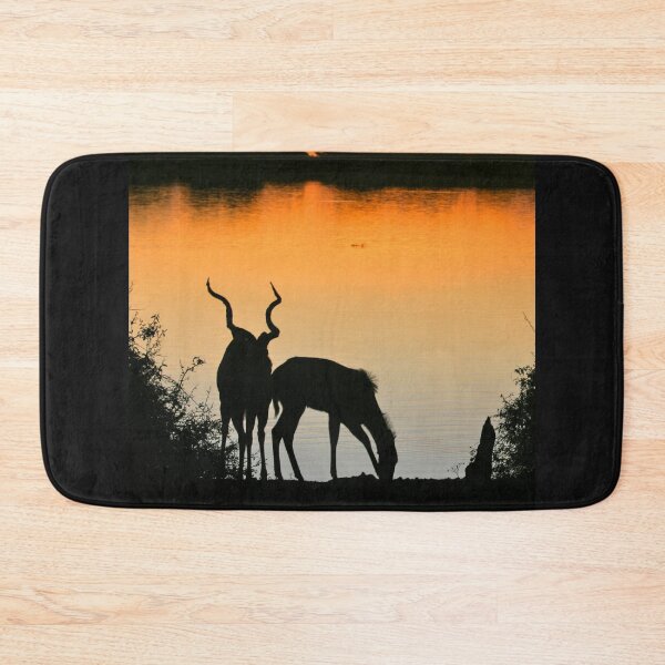 Item preview, Antelopes at Sunset in Africa. Silhouetted Antelope Horns along the Chobe River. designed and sold by KarenZuk.