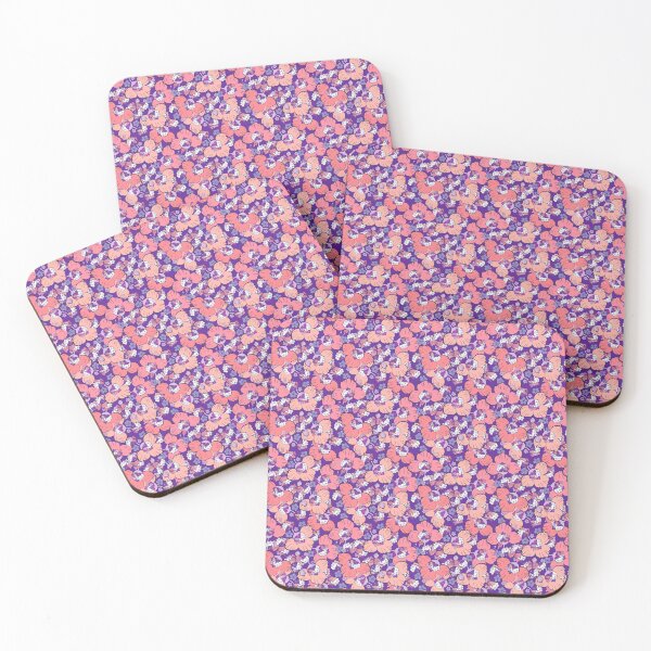 Item preview, Abstract flowers, Pink-coral on a purple background designed and sold by Alex  Blud.