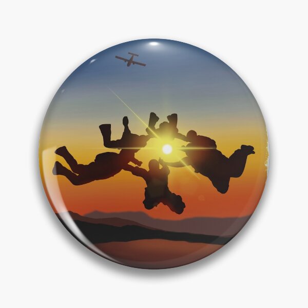Item preview, 6-way Group skydiving fun during sunset designed and sold by FatSlugDesigns.