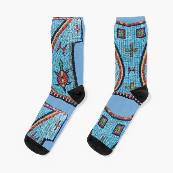 SIOUX INDIAN GLASS BEADED ART MADE 1875 Socks