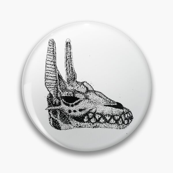 Item preview, Anubis Skull Dotted Sketch Badge designed and sold by c-fearnley.