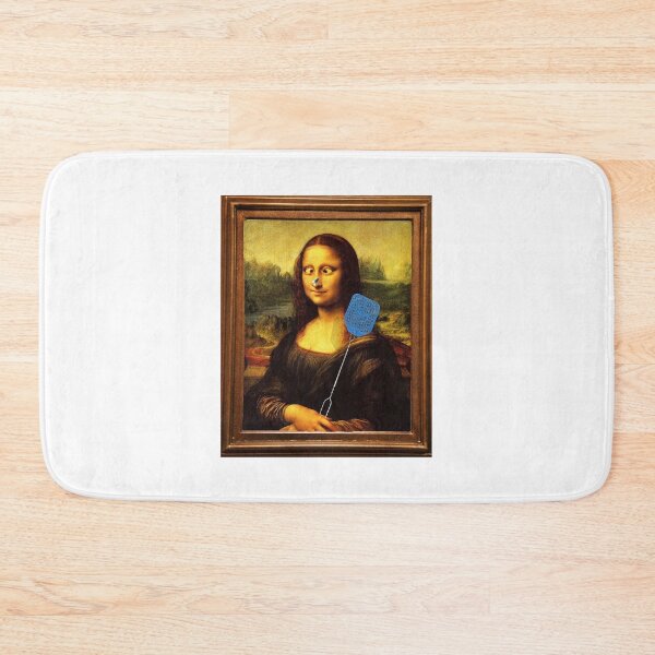 Item preview, Leonardo da Vinci Funny Mona Lisa with fly swatter fly on nose designed and sold by MindChirp.