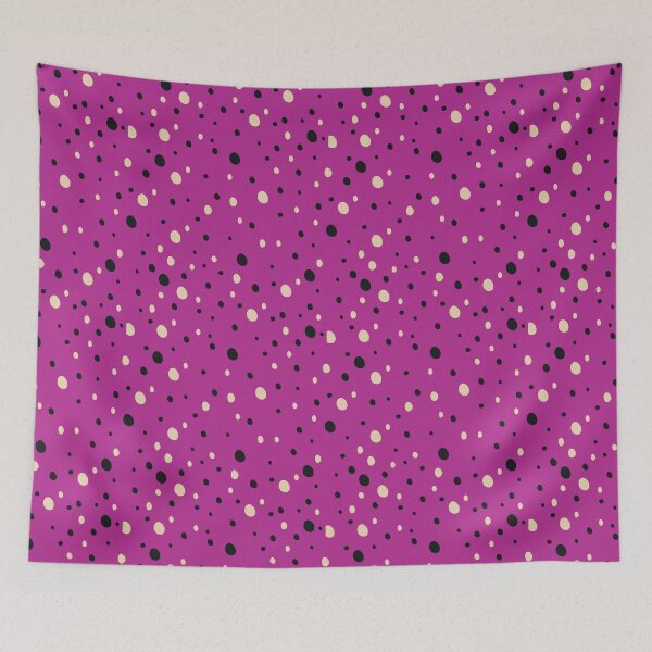 Item preview, Hand-drawn dots pattern, beige and black dots pattern, dotted aesthetic - Vivid Pink designed and sold by PattyTheGecko.