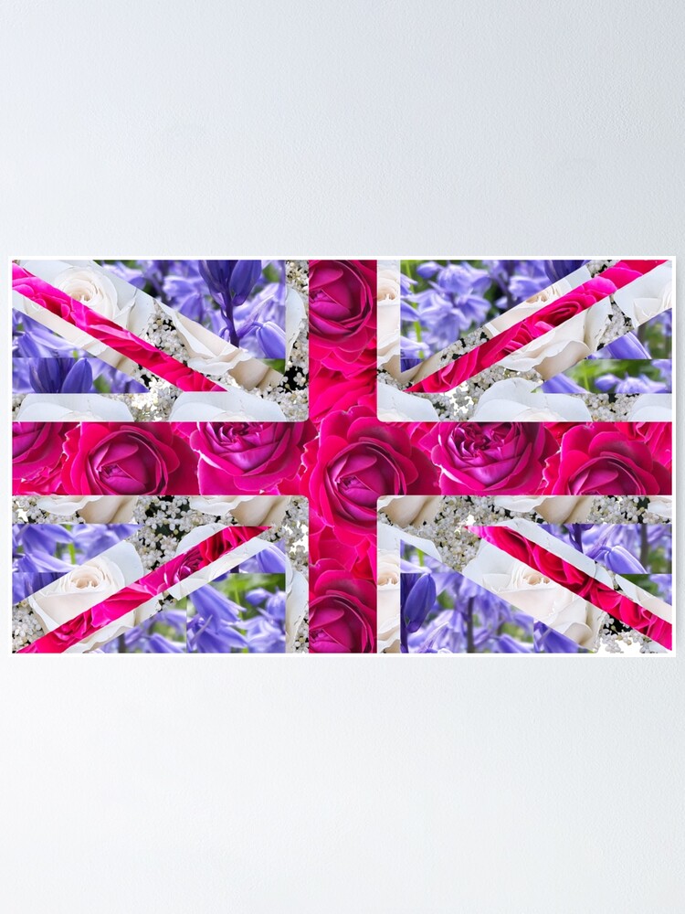 "Floral Union Jack" Poster by HoFDesigns Redbubble