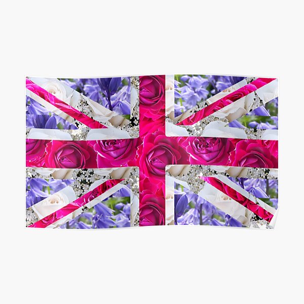 "Floral Union Jack" Poster by HoFDesigns Redbubble