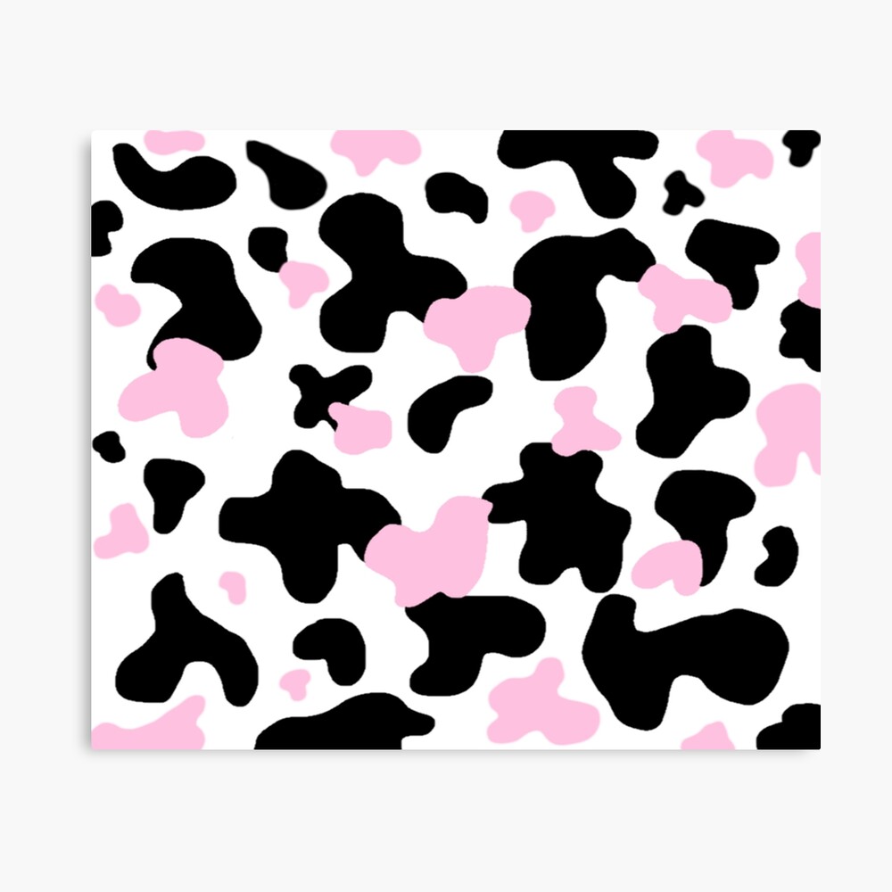 Pink and Black Cow Print Wallpaper