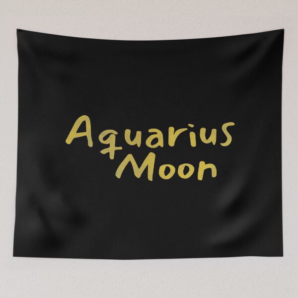 Item preview, Aquarius Moon Text Yellow designed and sold by leomooncreates.