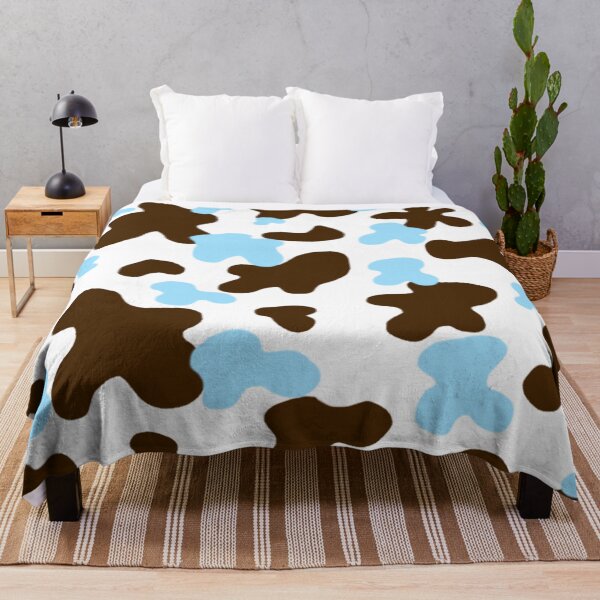 Item preview, Blue and Brown Cow print designed and sold by CianiCentral.