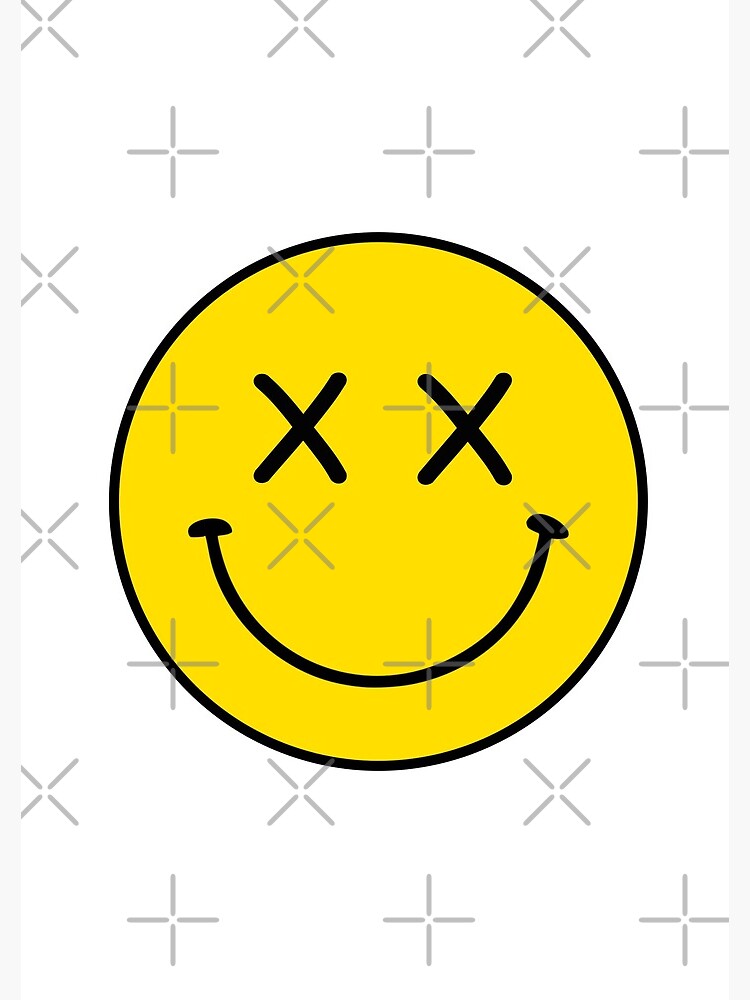 絵 no.8 (smile) Black & White Smile Face Crooked Canvas Stretched, 1.5