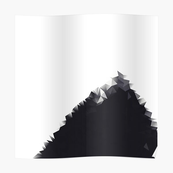 Polygon Black and White Poster