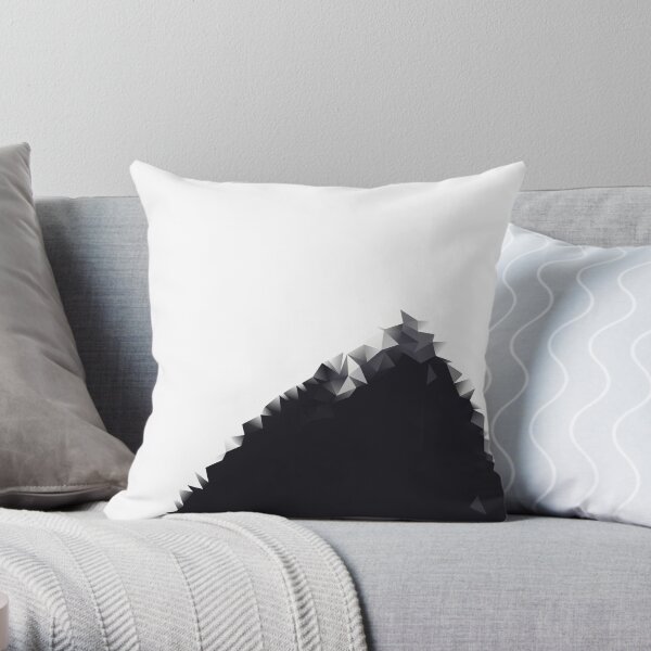 Polygon Black and White Throw Pillow