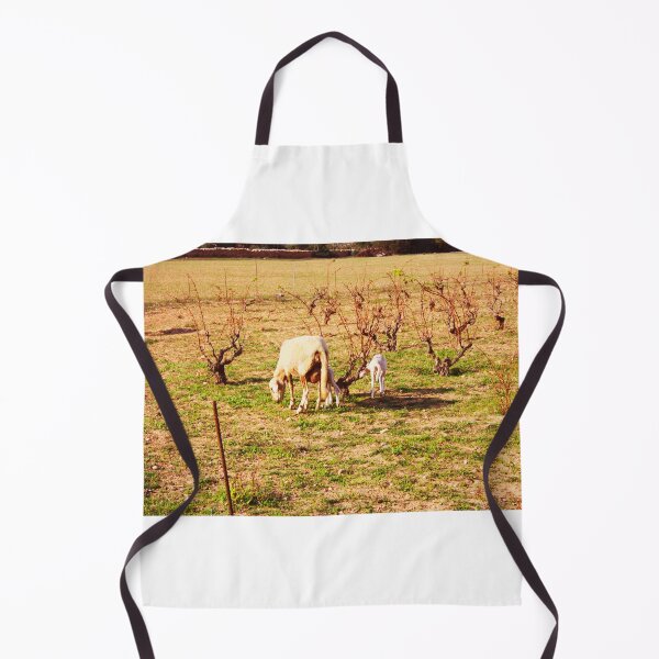 Item preview, mother goat with daughter goat graze quietly in the dry land of the Balearic islands in spain designed and sold by alessiapenny.