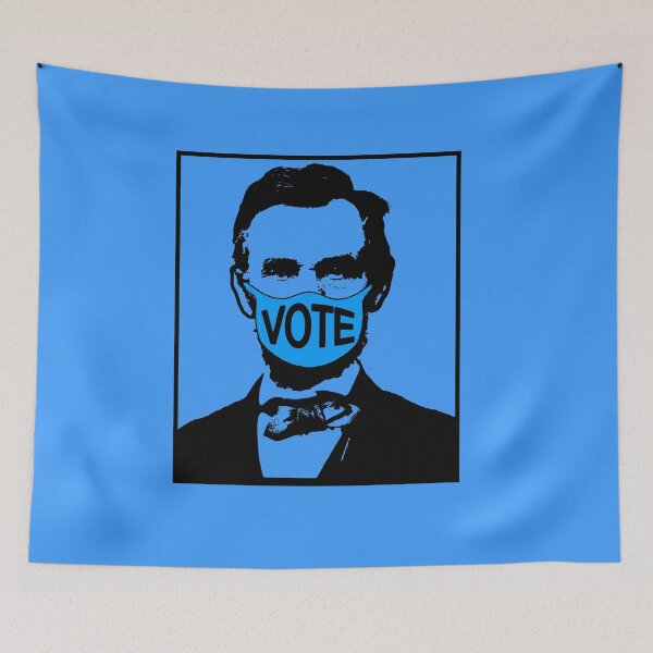 Item preview, Abraham Lincoln Wearing a FaceMask that Says VOTE designed and sold by LoveAndDefiance.