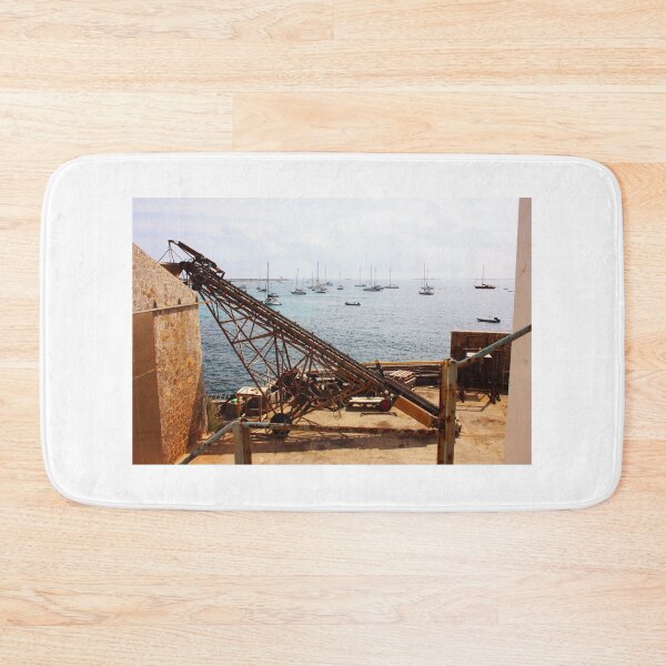 Item preview, the boats in the mediterranean sea seen from the port among the old irons designed and sold by alessiapenny.