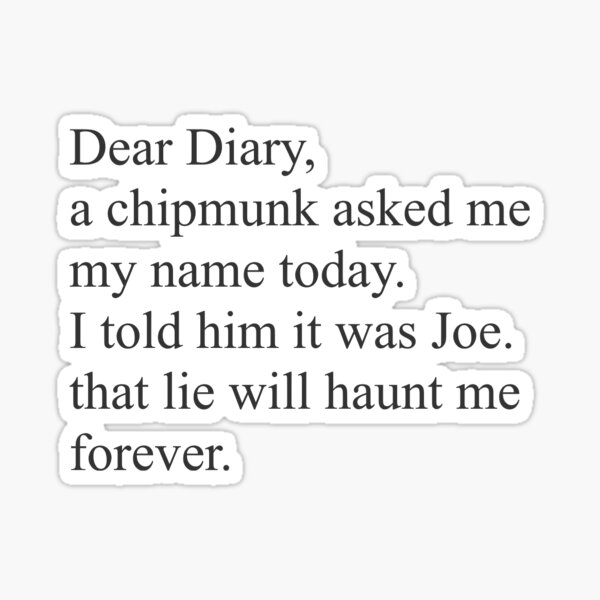 Deary Diary Sticker