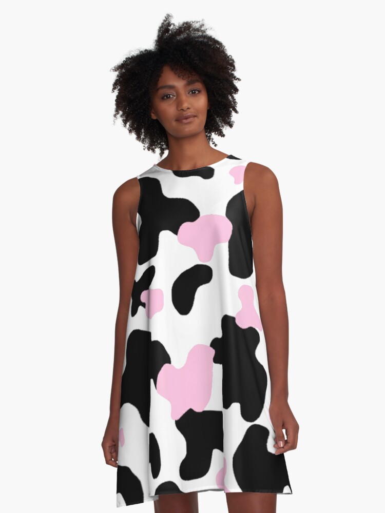 Pink and Black Cow Print\