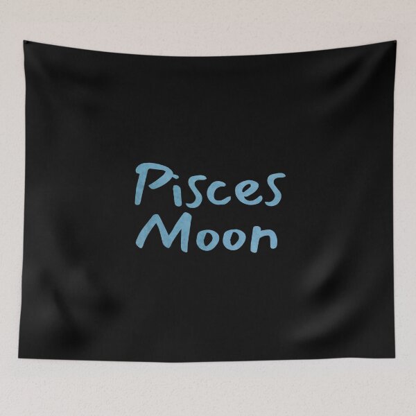 Item preview, Pisces Moon Text Blue designed and sold by leomooncreates.