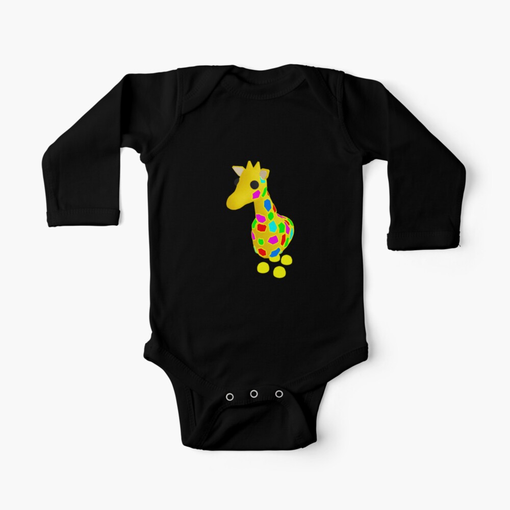 Mega Neon Giraffe Roblox Adopt Me Baby One Piece By T Shirt Designs Redbubble - neon giraffe adopt me roblox