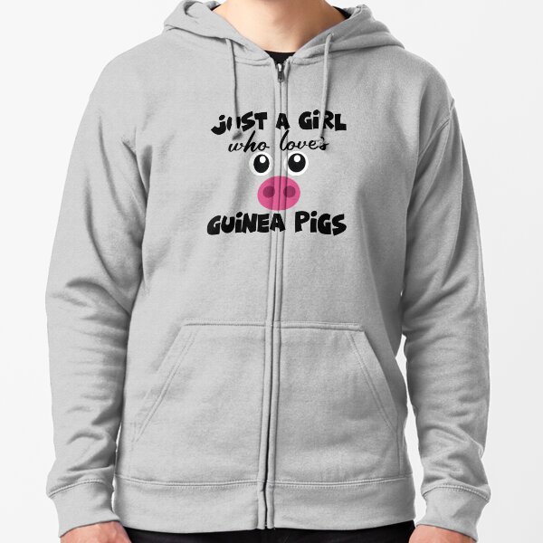 Cool Gift for Pet Lover Cute Guinea Pig Owner Gift Zipped Hoodie