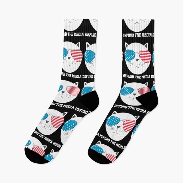 Item preview, Cool Cat Defund The Media Anti Fake News designed and sold by BrighterVibes.