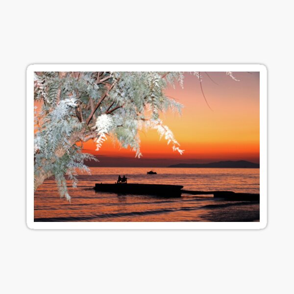 Arillas Sunset, Corfu, Greece Sticker