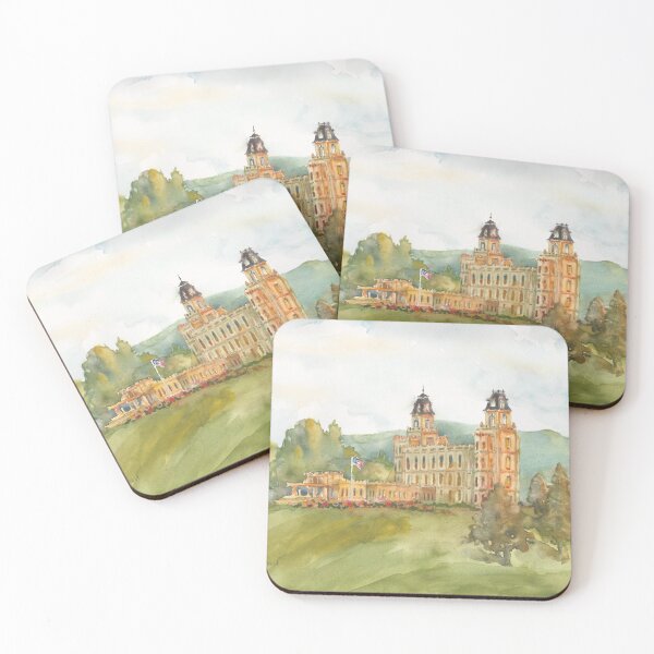 Item preview, Manti LDS Temple with Flag designed and sold by Beverly Barnett.