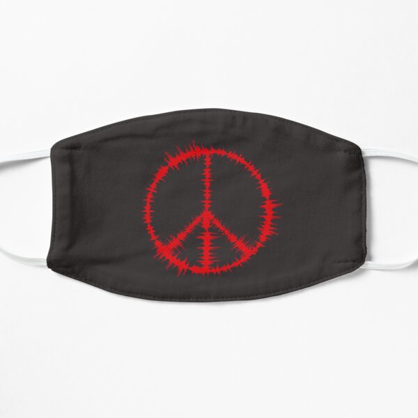 Music wave with peace symbol Flat Mask