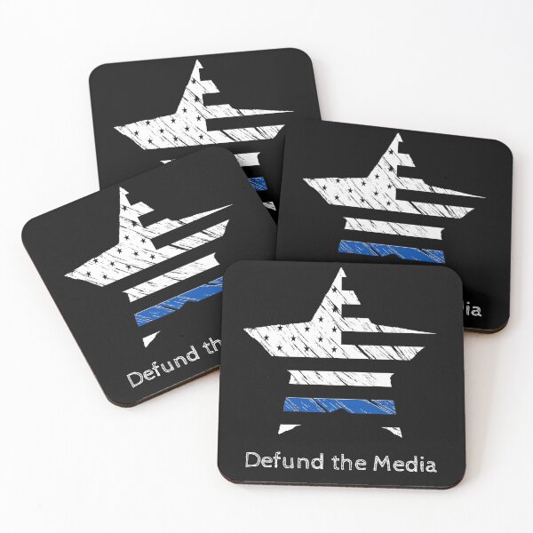 Item preview, Police Flag Star Defund The Media Anti Fake News designed and sold by BrighterVibes.