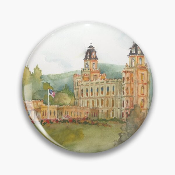 Item preview, Manti LDS Temple with Flag designed and sold by Beverly Barnett.