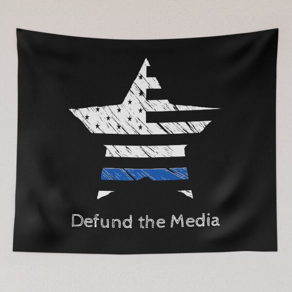 Item preview, Police Flag Star Defund The Media Anti Fake News designed and sold by BrighterVibes.