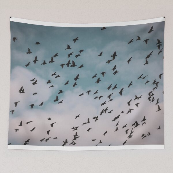 Item preview, Birds flying against pale blue sky designed and sold by wendy4496.