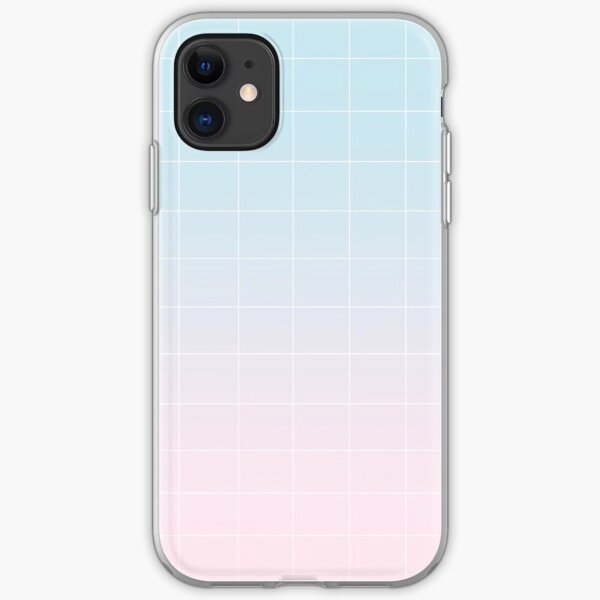 blue-pink grid phone case iPhone Soft Case