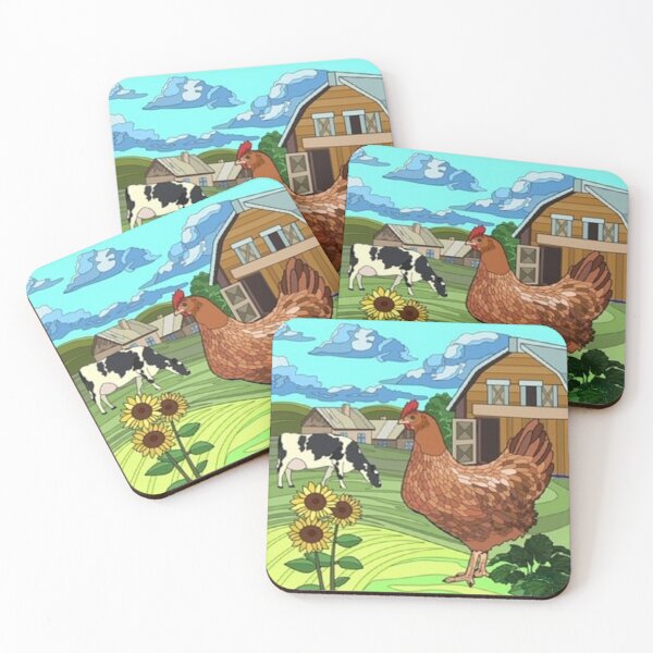 Item preview, Chicken and Cow on Farm  designed and sold by boojun.