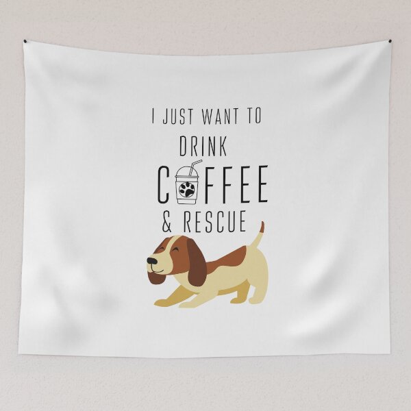 Item preview, Beagle and coffee cartoon designed and sold by OneTimeEngineer.