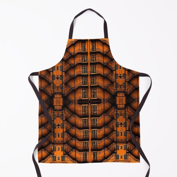 Item preview, Orange abstract print with black silhouettes designed and sold by Mahnoor Haroon Niazi.