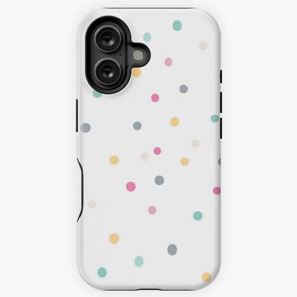 Vista previa del artículo con la obra «Adorable patrón de puntos de colores pastel - Patrón de lunares, estética punteada - Blanco», diseñado y vendido por PattyTheGecko.