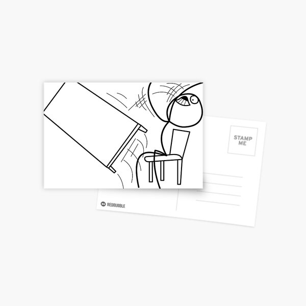 Table Flip Angry Rage Quit Desk flip Mad Angry Meme guy | Greeting Card