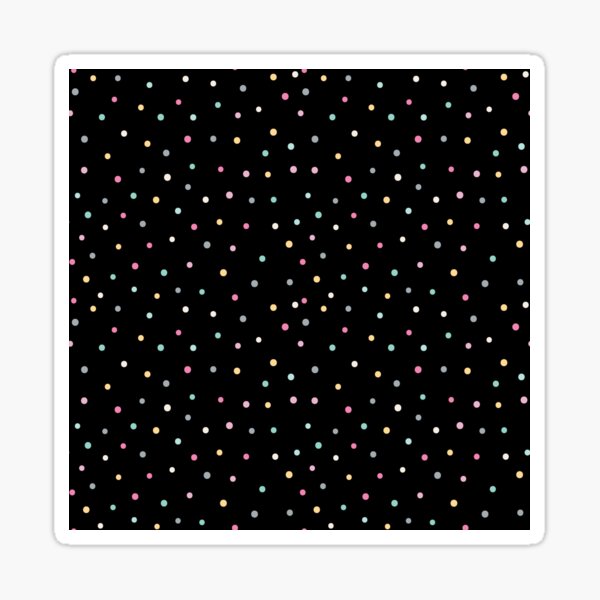 Vista previa del artículo con la obra «Adorable patrón de puntos de colores pastel - Patrón de lunares, estética punteada - Negro», diseñado y vendido por PattyTheGecko.