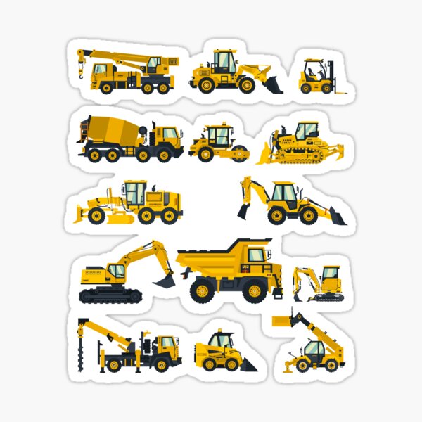 Construction Equipment for Men, Women, Boys and Girls Sticker