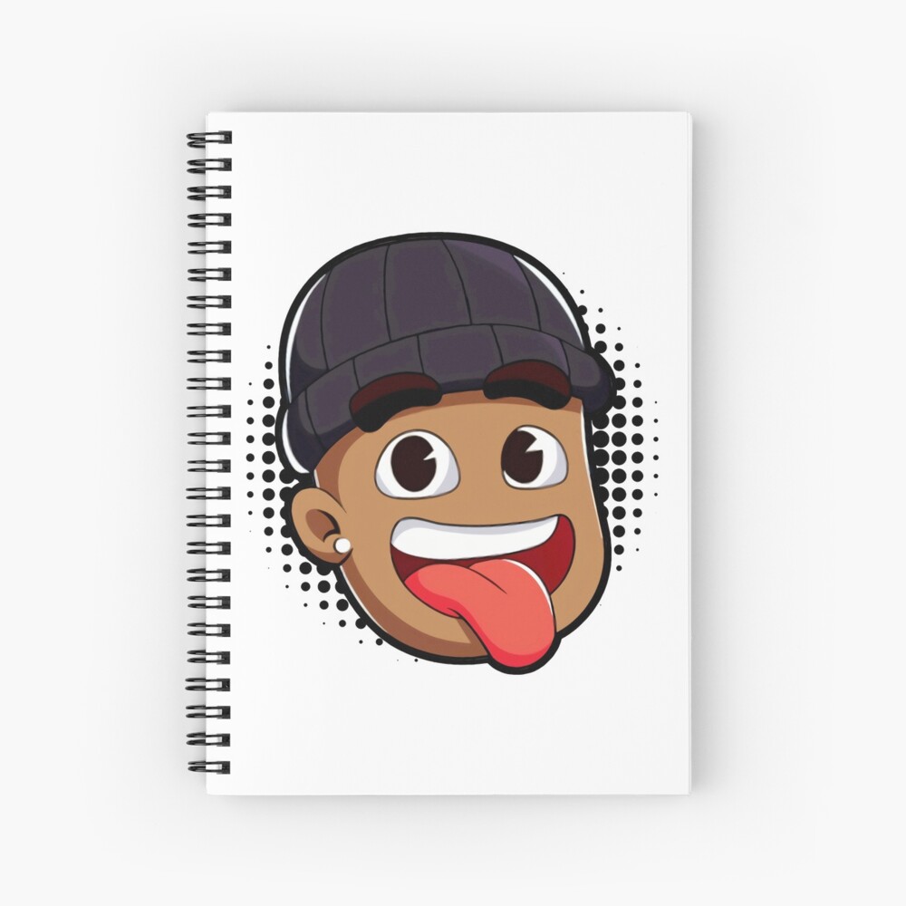 Funny Gaming With Kev Black Halftone Spotlight Spiral Notebook By Smithjoters Redbubble - youtube roblox gaming with kev funny