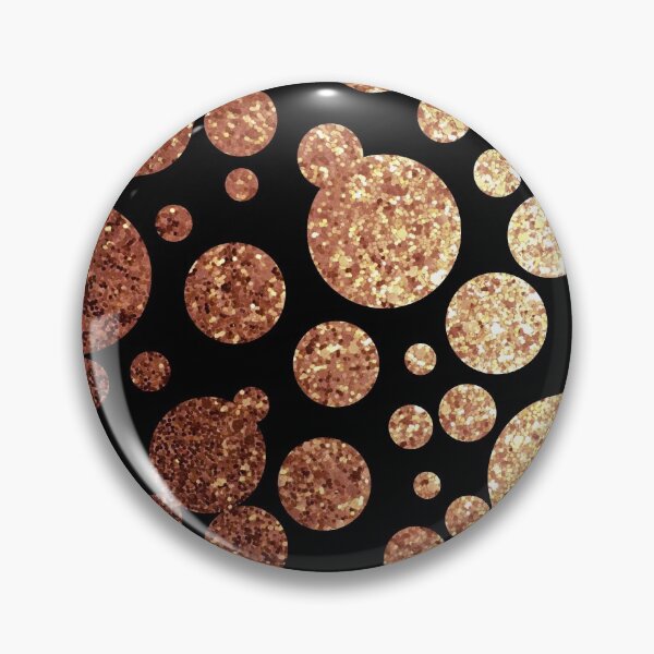 Item preview, Rose gold glitter on black- Polka dots designed and sold by Urvashi Patel.