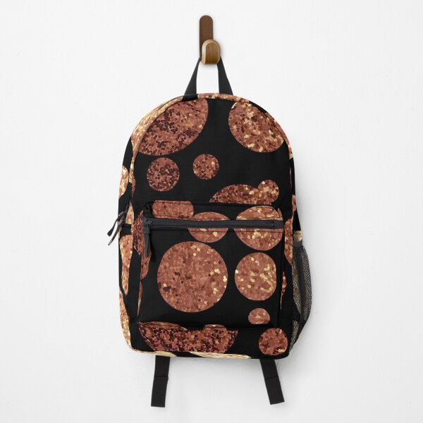 Item preview, Rose gold glitter on black- Polka dots designed and sold by Urvashi Patel.