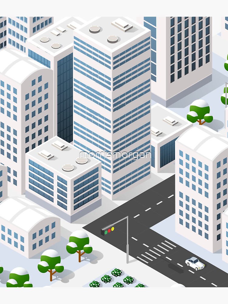 Thumbnail 3 of 3, Sticker, 3D ing megapolis isometric designed and sold by morrismorgan.